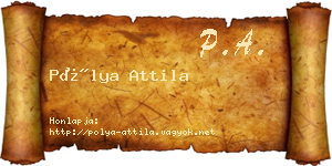 Pólya Attila névjegykártya